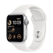 Apple Watch SE GPS 40mm Silver Aluminum Case with White Sport Band - M/L